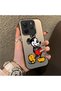 Redmi Note 14 Compatible Silicone Edge Hard Back Case Mickey Pattern Couple Phone Case - 3