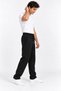 Men's Plain Black Baggy Sweatpants, Shaped, Winter, Oversize, Comfortable Fit