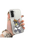 Samsung Galaxy S21 Fe Compatible Silicone Edge Hard Back Case Mouse Pattern Couple Phone Case