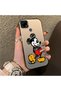 Realme C25 Compatible Silicone Edge Hard Back Case Mickey Patterned Couple Phone Case - 3