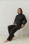 Lunara Embroidered Collar Quilted Fabric Pocketed Drawstring Waist Maternity and Postpartum Sweatshirt Set - 3