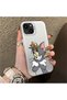 iPhone 15 Plus Compatible Silicone Edge Hard Back Case Mouse Pattern Couple Phone Case - 3