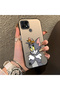 Realme C21 Compatible Silicone Edge Hard Back Case Mouse Pattern Couple Phone Case - 3
