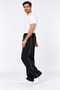 Men's Black Color Ruffled Side Piping Regenerated Baggy Sweatpants - 6