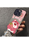 iPhone 14 Plus Compatible Silicone Edge Hard Back Case Lotso Patterned Lovers Couple Phone Case - 5