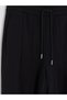 Black Women's Thick Sweatpants with Elastic Waist - 7