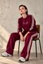 Stripe Detailed Draped Fabric Women's Tracksuit Set My3535