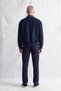 Men's Grandland Leather Detailed Premium Cashmere Jacket Navy Blue - 5