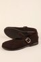 Women's Genuine Leather Babet with Hard Hat Soles Hl.33301 Brown Suede - 7
