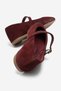 Genuine Leather Women's Burgundy Suede Buckle Ballerinas Marry - 4