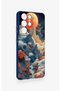 Samsung S21 Ultra Compatible Red Moon Patterned Silicone Case - 3