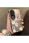 Vivo V50 Lite 4G/5G Compatible Pink Spring Flower and Green Leaf Pattern Phone Case, Shock Protection