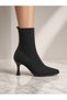 Women's Stretch Knit Flexible Sock Boots, Pointed Toe, 8 cm Heel - 8