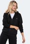 Flores Women's Hooded Black Sweatshirt - 7