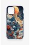 iPhone 11 Pro Compatible Red Moon Pattern Silicone Case - 2