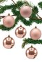 6-piece 10cm christmas tree ornament set - 3 shiny & 3 matte cute baubles