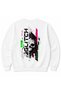 Neon Cyber Skull 2077 Japanese Techwear Front & Back Graphic Sweatshirt