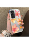 Samsung Galaxy S25 Compatible Watercolor Tropical Flower and Sun Pattern Phone Case, Shockproof