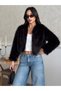 Women's Round Neck Lined Crop Short Fur Coat - 6