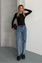 Women's Belted Flexible Wide Leg Comfortable Fit Jean Trousers - 3