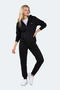 Flores Women's Hooded Black Sweatshirt - 8