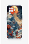 Oppo Reno 5 Lite Compatible Red Moon Patterned Silicone Case - 2