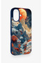 iPhone 16 Compatible Red Moon Patterned Silicone Case - 3