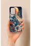 Oppo-A74 Compatible Red Moon Patterned Silicone Case
