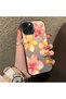 iPhone 13 Pro Compatible Watercolor Tropical Flower and Sun Pattern Phone Case, Shock Protection