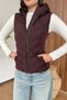 Women's Hooded Double Pocket Zippered Scuba Vest Plum - 27K 343 - 2