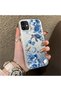 iPhone 12/12 Pro Compatible Blue Turtle, Shell and Coral Pattern Cover, Shock-Absorbing Structure