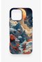 iPhone 16 Pro Max Compatible Red Moon Pattern Silicone Case - 2