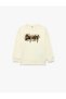 Ruffled Crew Neck Long Sleeve Printed Sweatshirt - 4