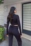 Diving Fabric Back Tie Suit Black - 5