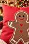 Punch Embroidered Throw Pillow Cover - 43*43 cm - Kurabik Red - Pnk001 - New Year - New Year's Eve - 2
