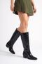 Women's Vento Low Heel Cowboy Boots - Black-Patent Leather - 3