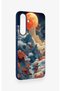 Samsung S25Fe Compatible Red Moon Patterned Silicone Case - 3