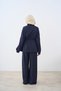 Women's Stripe Detail Adjustable Waist Suit Navy Blue - 4