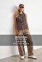 Women's Brown Metal Buttoned Denim Vest Alc-X15986 - 2