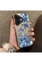 iPhone 16 Compatible Blue Turtle, Shell, and Coral Pattern Cover, Shock-Absorbing Structure