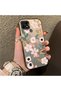 Realme C21 Compatible Pink Spring Flower and Green Leaf Pattern Phone Case, Shock Protection