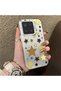 Mi 15 5g Compatible Retro Coffee Tone Star Sticker Printed Case, Aesthetic Design