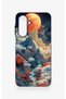 Samsung A26 Compatible Red Moon Patterned Silicone Case - 2