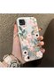 Realme C20/C20A Compatible Pink Spring Flower and Green Leaf Pattern Phone Case, Shock Protection
