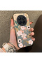 Tecno Camon 40 Premier Compatible Pink Spring Flower and Green Leaf Pattern Phone Case, Shockproof
