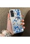 Samsung Galaxy A24 Compatible Blue Turtle, Shell and Coral Pattern Cover, Shock-Absorbing Structure