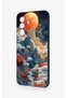 Samsung A17 Compatible Red Moon Patterned Silicone Case - 4