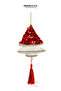 Christmas Tree Ornament Heart Sequined Fringed Red 10 cm