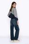 Text Embroidered Color Block Sweatshirt Grimelange - 5