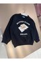 Boy's Navy Blue Butter Printed Sweatshirt - Crew Neck Oversize Sweatshirt - 3